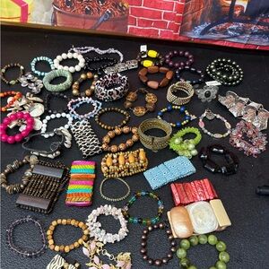 Large lot of vintage bracelets